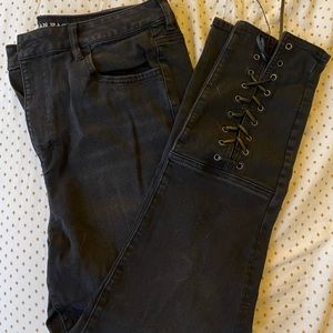 American Eagle High Rise Skinny Jeans w Tie Detail